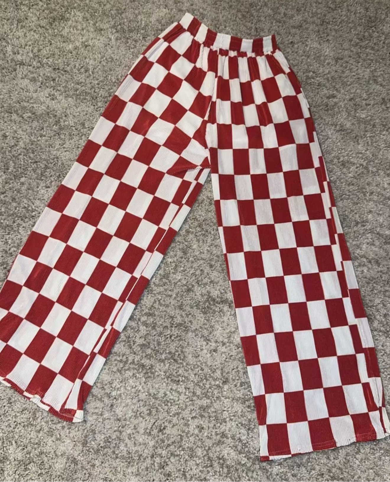 Red and White Checkmate Pants