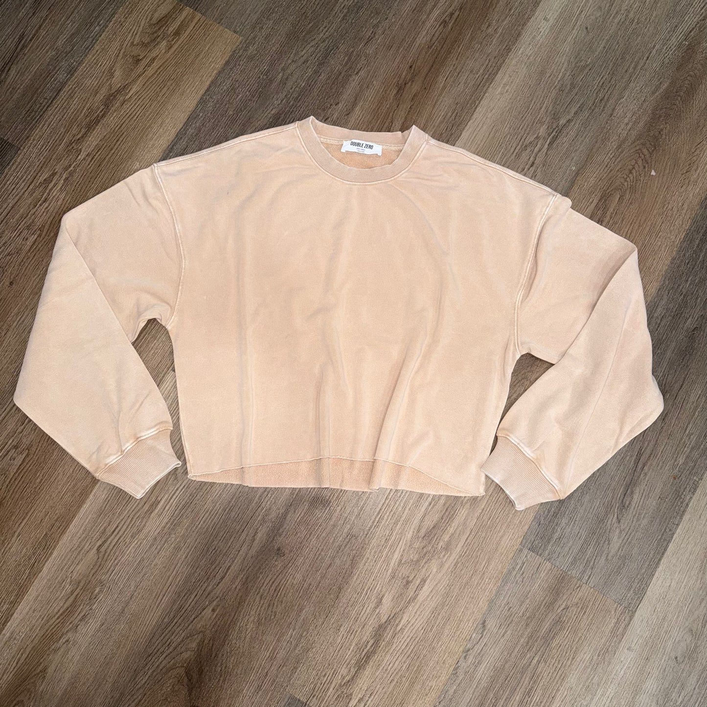 Mineral Wash Raw Edge Cropped Sweatshirt