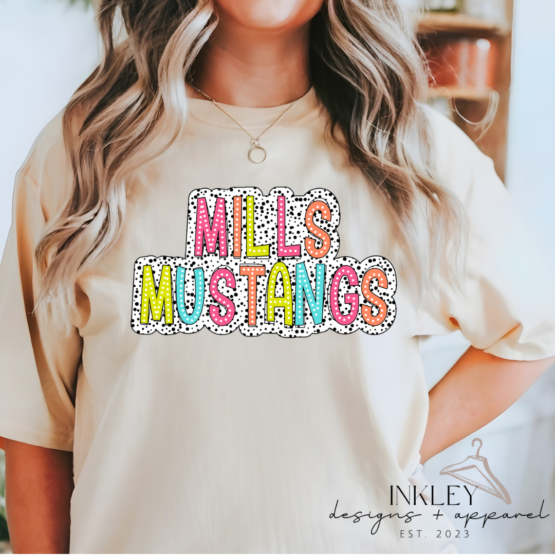 Mills Mustangs Dalmatian Print