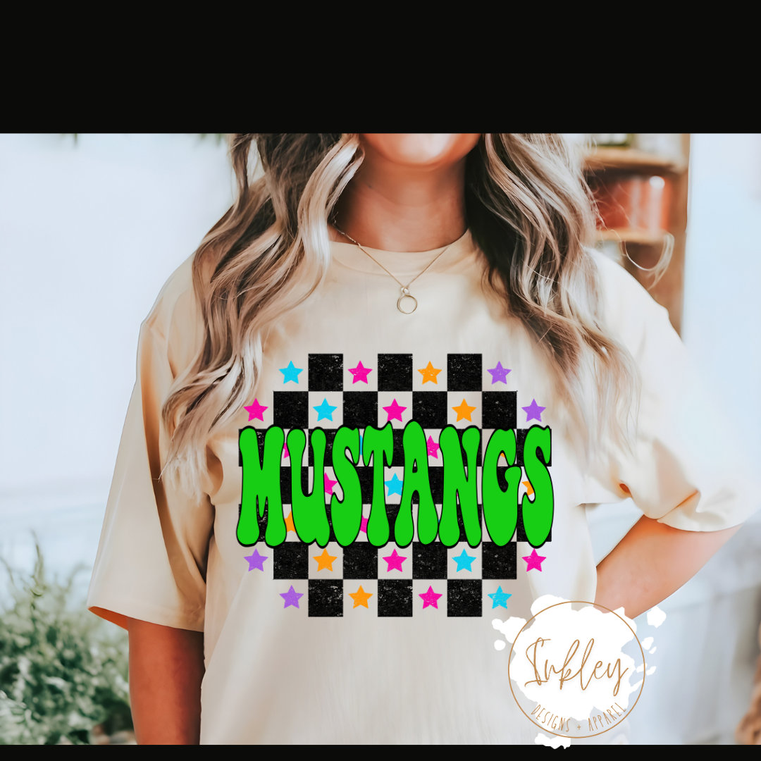 Checkered Mustang Graphic