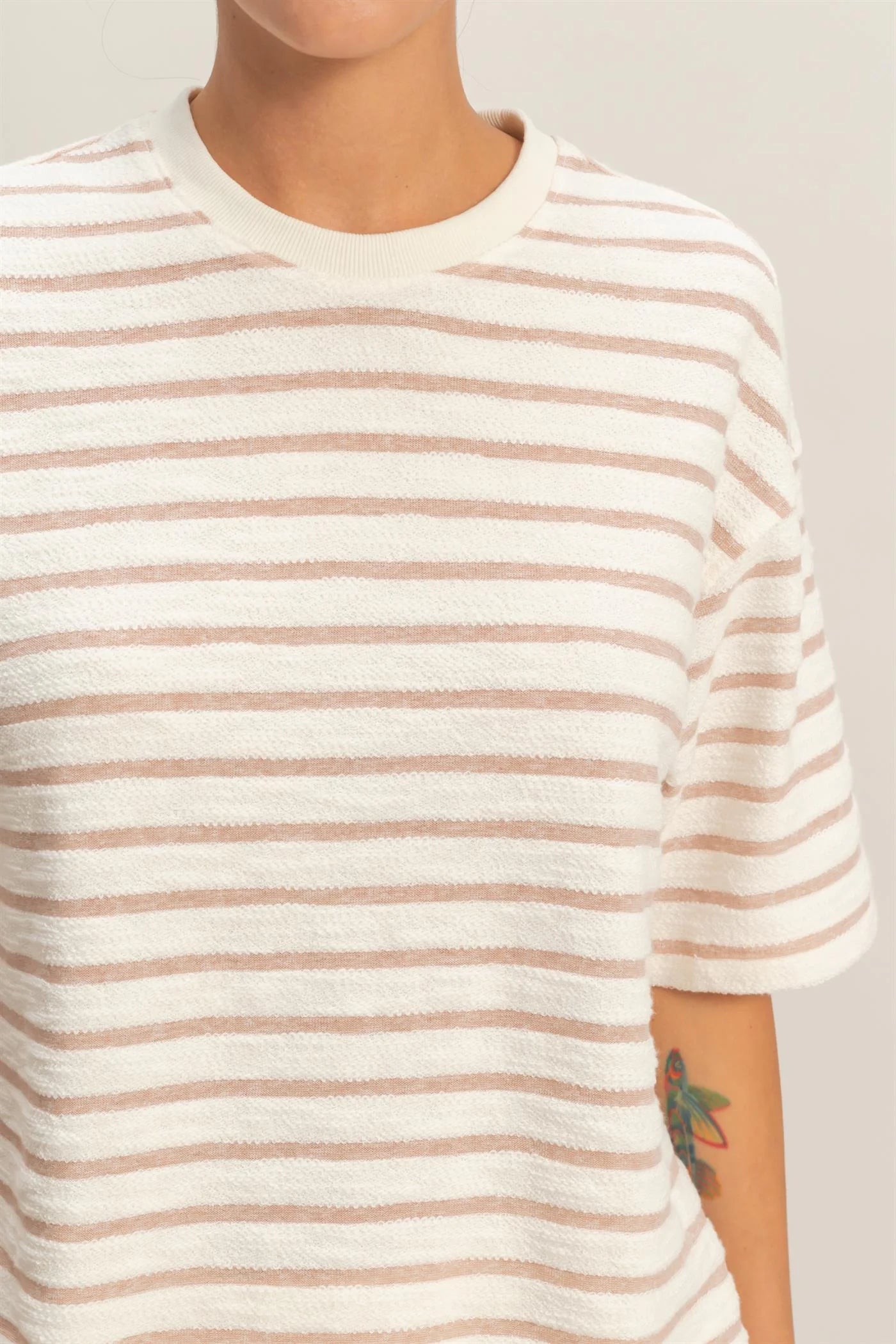 French Terry Crew Neck Top