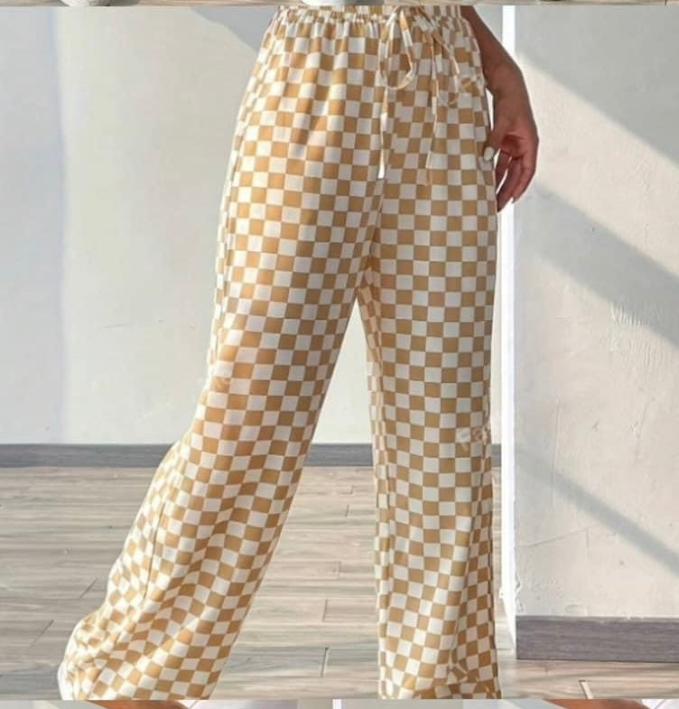 Tan Checkered Pants