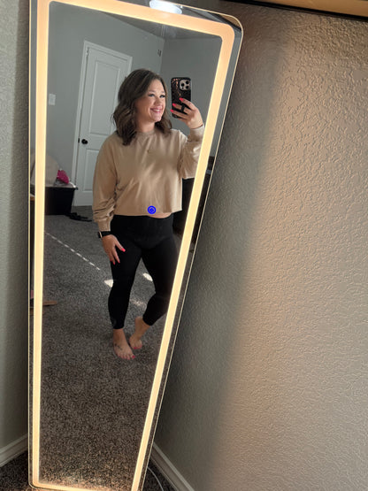Mineral Wash Raw Edge Cropped Sweatshirt