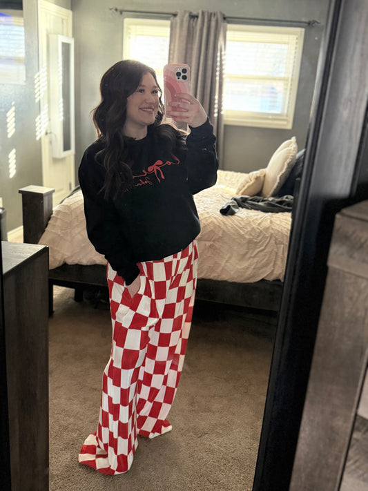 Red and White Checkmate Pants