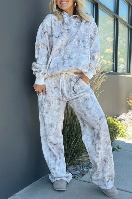 Camo Hooded Sweatshirt Pant Set