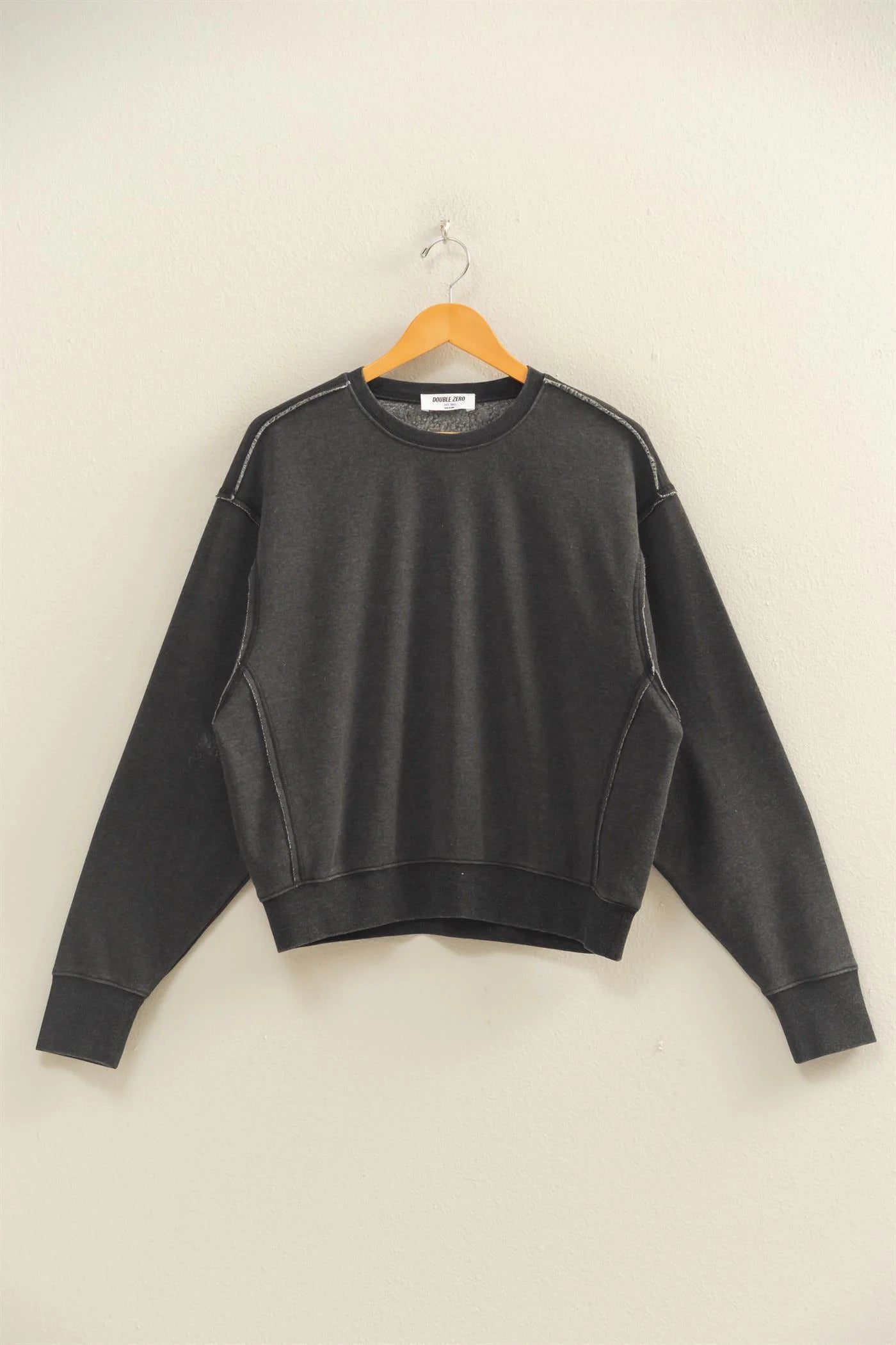 Raw Edge Detail Burnout Sweatshirt