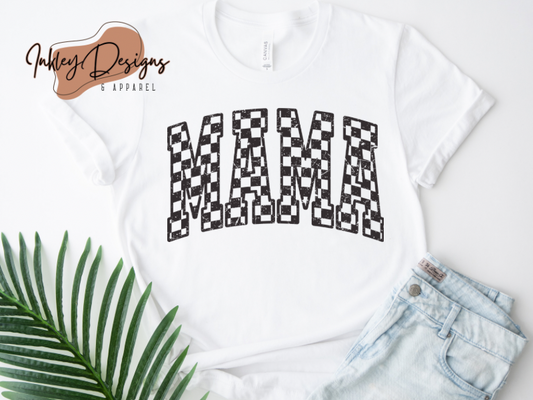 Checkered Mama Tee