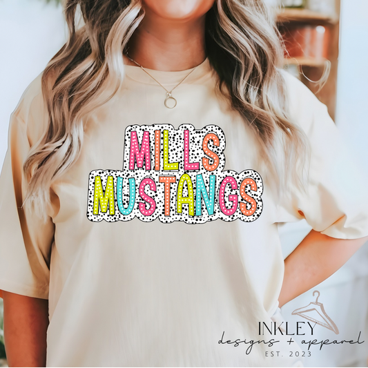 Mills Mustangs Dalmatian Print