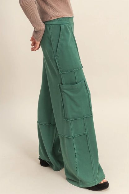 Mineral Washed Oversized Cargo Sweatpants