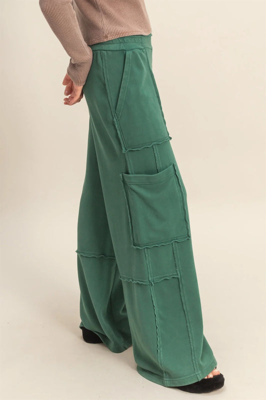 Mineral Washed Oversized Cargo Sweatpants