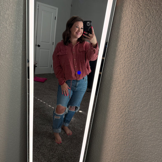 Raspberry Waffle Jacket