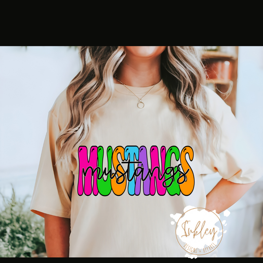 Bright Mustang Bubble Graphic