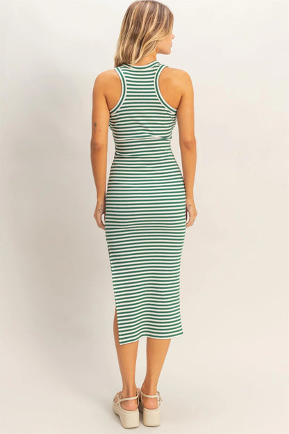 Striped Ribbed Tank Dress